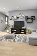 Lynarra Contemporary 2-Drawer TV Console with Open Shelving by Furniture of America