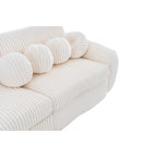 84,4 cm sofa 3-osobowa sztruksowa z ramą z litego drewna, wygodnymi poduszkami