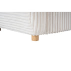 84,4 cm sofa 3-osobowa sztruksowa z ramą z litego drewna, wygodnymi poduszkami
