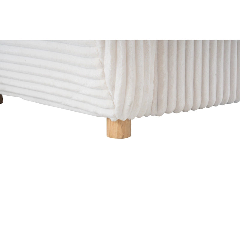 84,4 cm sofa 3-osobowa sztruksowa z ramą z litego drewna, wygodnymi poduszkami