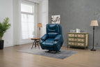 Oversized PU Leather Power Lift Recliner with Massage, Lumbar Heating, Cup Holder, 180 Flat Lay