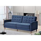 Rozkładana sofa welurowa z pikowaniem