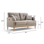 Loveseat With Waterproof Fabric, USB Charge