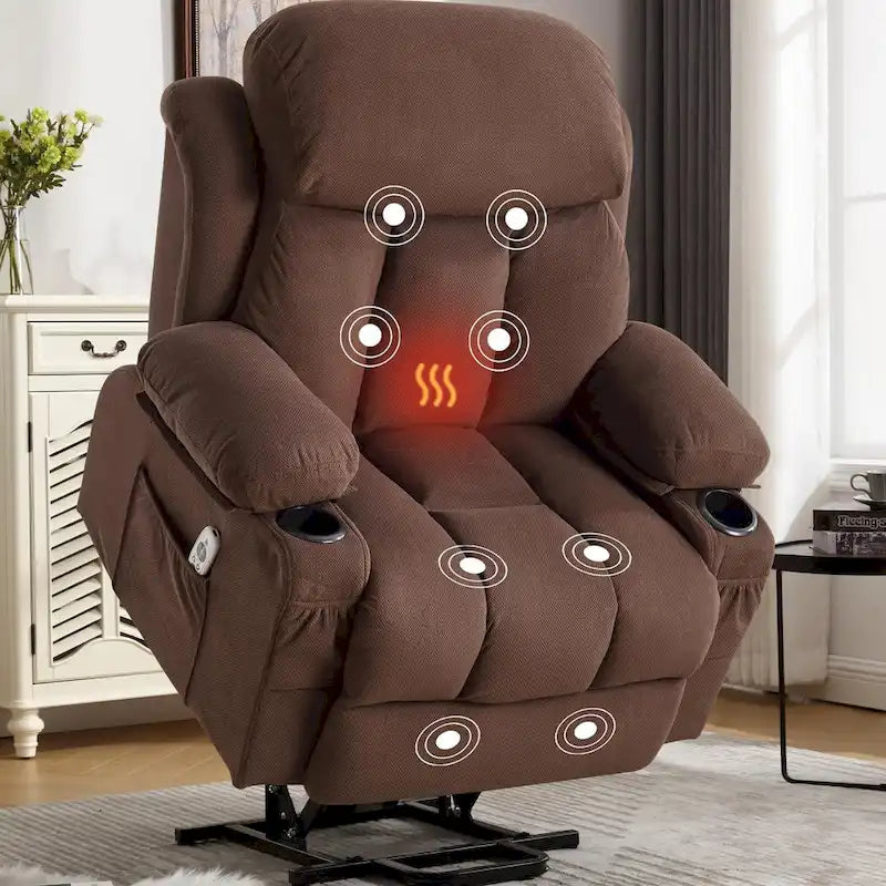 Power Lift Chairs Recliners, Heat & Massage, USB Port, Remote Control