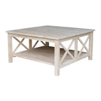Kwadratowy stolik kawowy z litego drewna - 91 x 91 cm