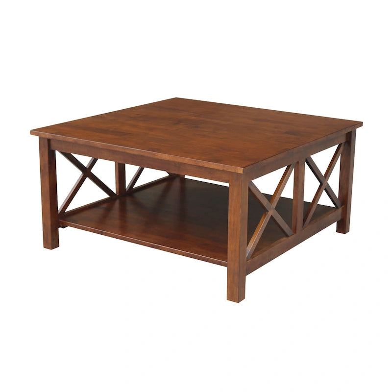 Kwadratowy stolik kawowy z litego drewna - 91 x 91 cm