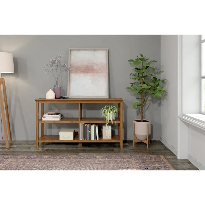 Edenton Wide Low 54W Bookcase with 2 Shelves, Walnut