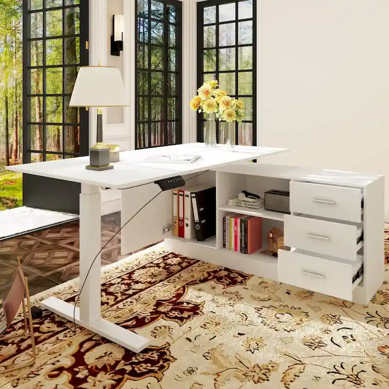 Super-Sized Standing Desk with Electric Lift - 63x31.5PC Desktop